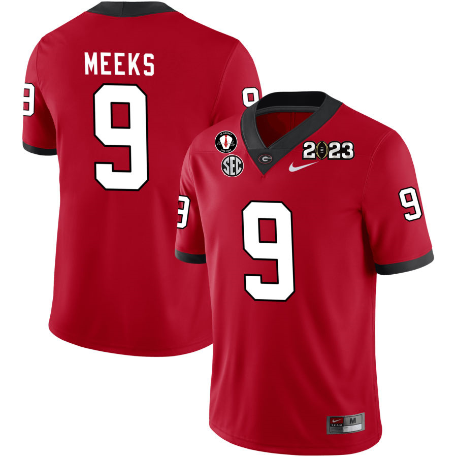 Georgia Bulldogs Men's Jackson Meeks #9 Red 2022-23 CTP National Championship Stitched College UGA Football Jersey 23GZ011SA